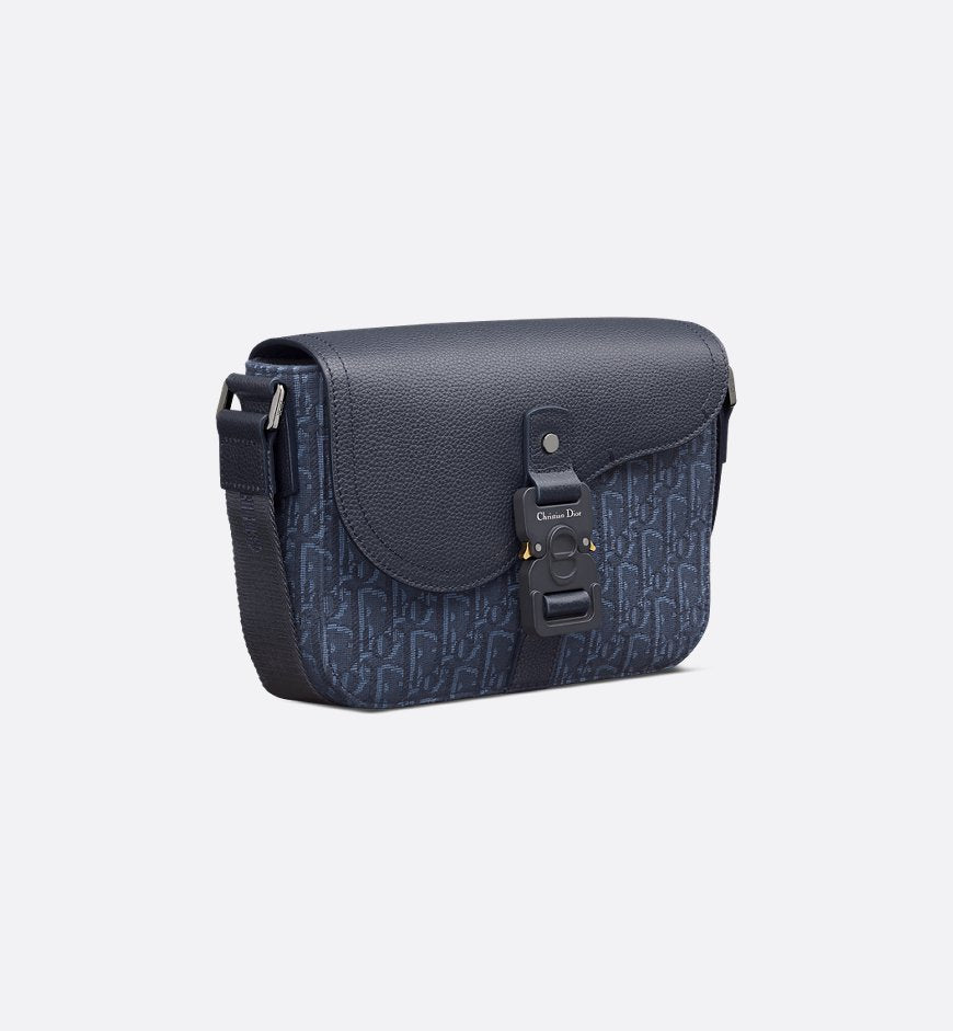 Dior Sac Messenger à rabat Saddle Small bleu marine
