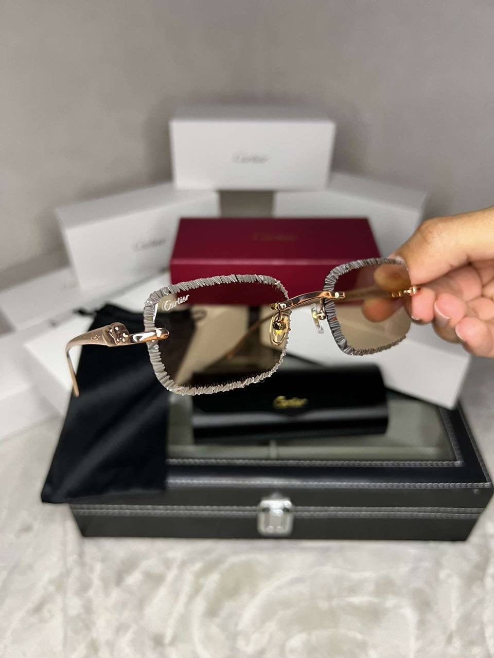 Cartier 4 Season Sunglasses with cut lenses
