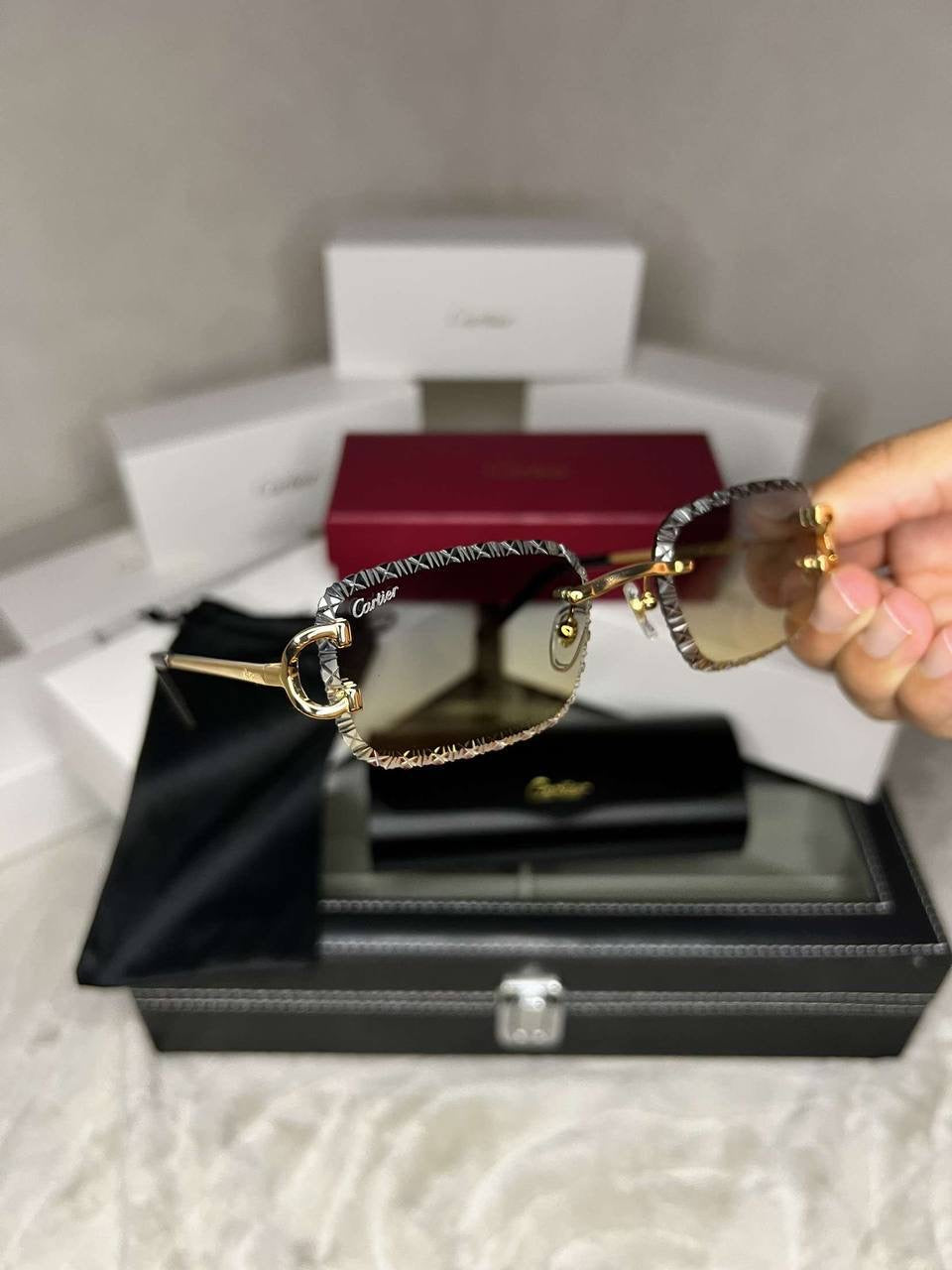 Cartier 4 Season Sunglasses with cut lenses