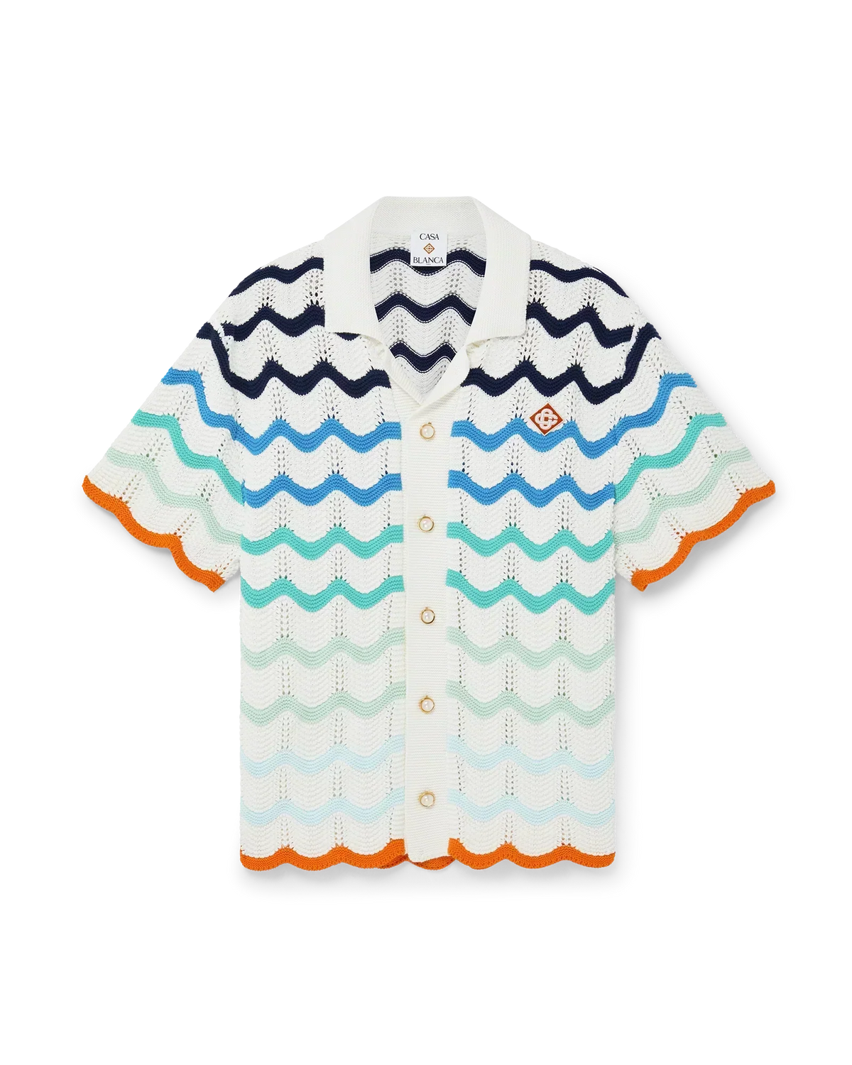 Chemisier au crochet motif vagues dégradées