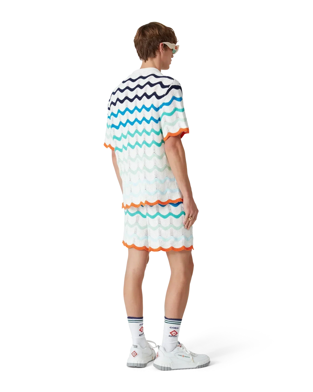 Chemisier au crochet motif vagues dégradées