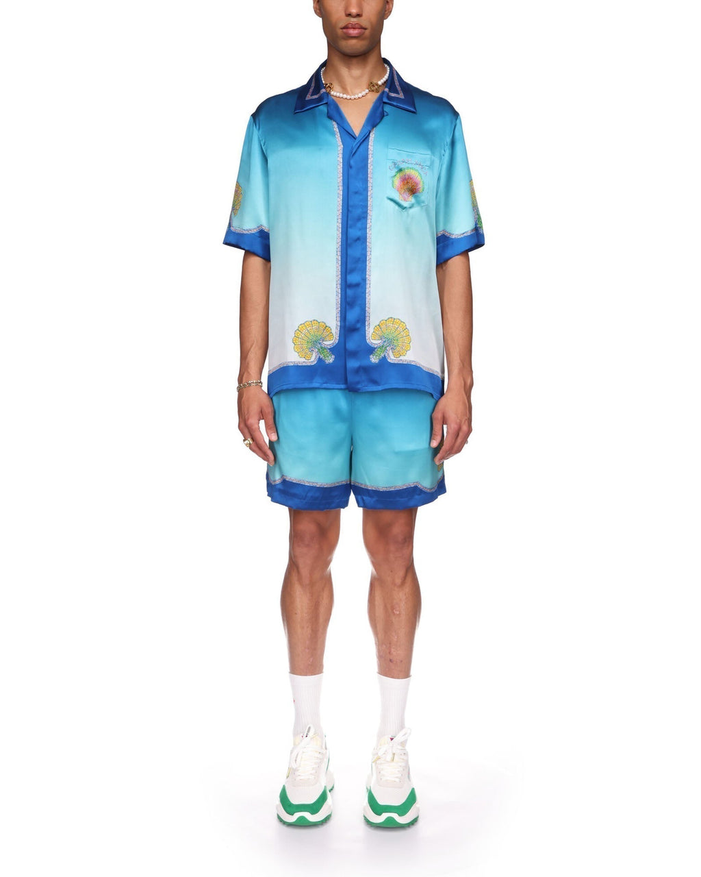 Colorful Seashell Silk Shirt