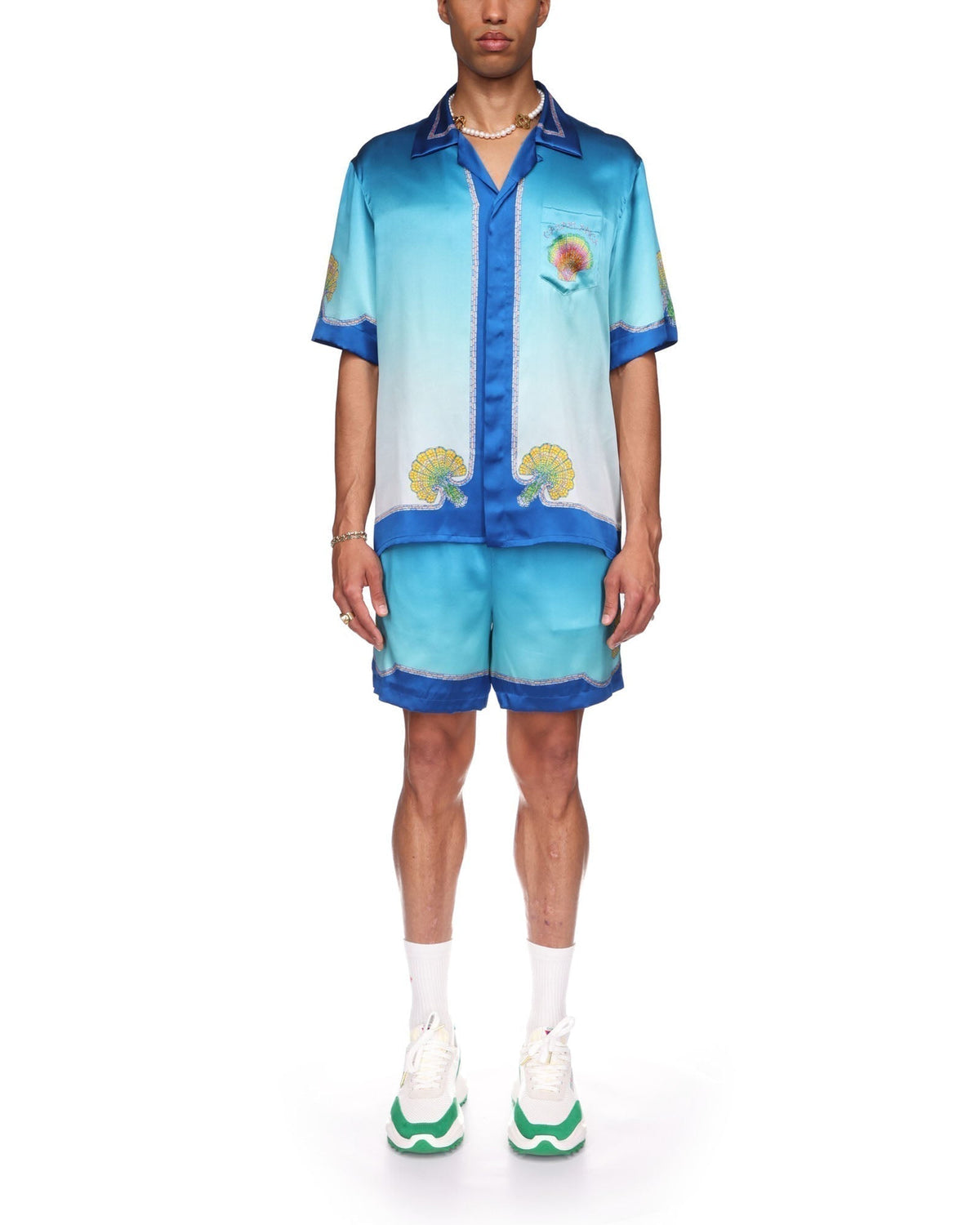 Colorful Seashell Silk Shirt
