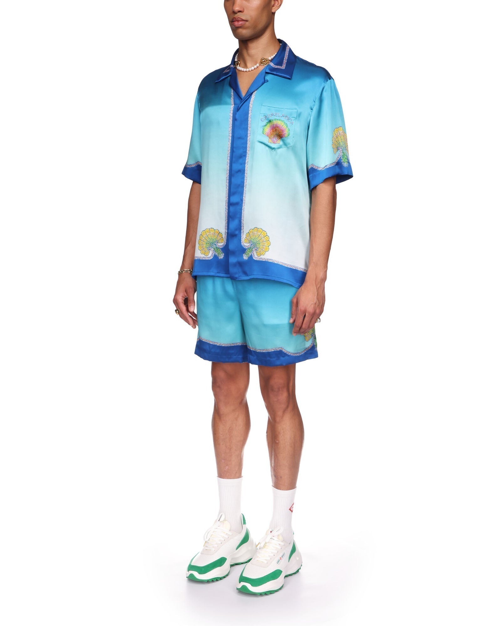 Colorful Seashell Silk Shirt
