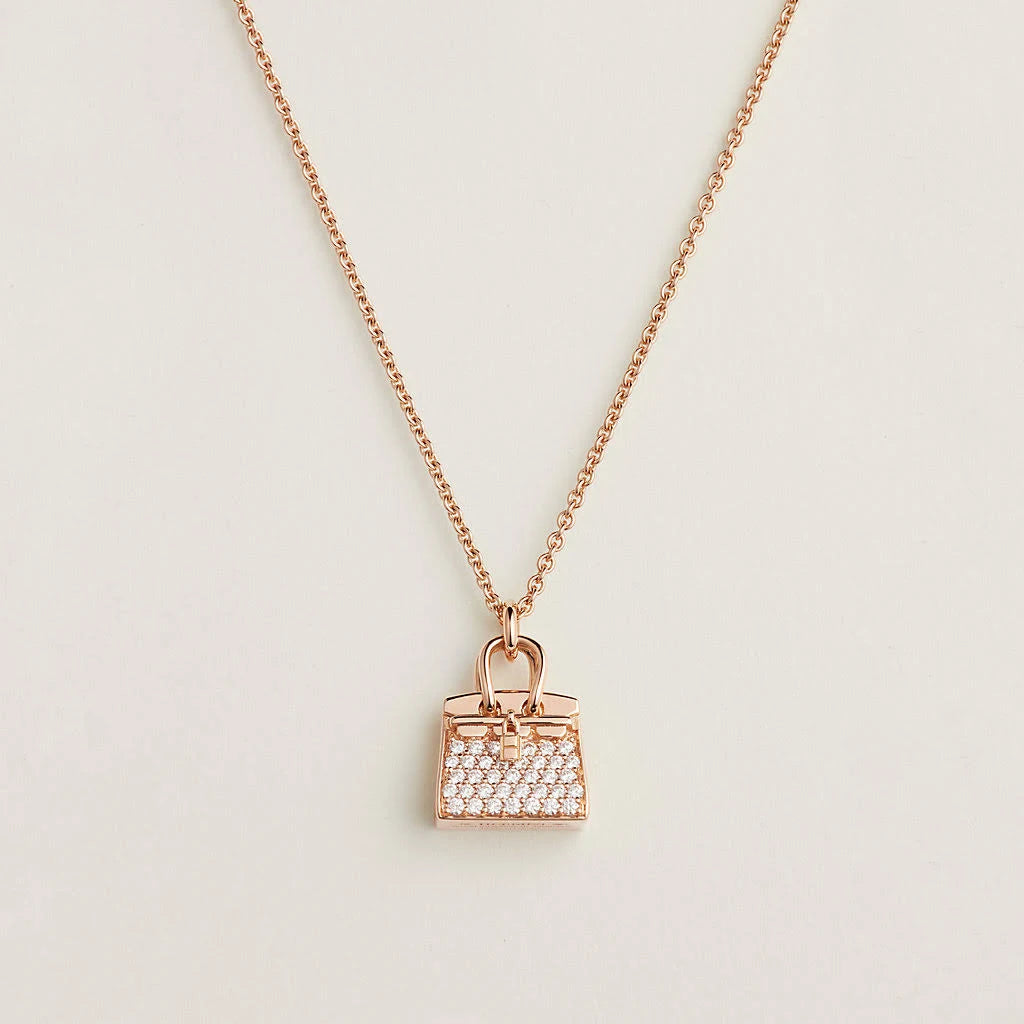 Hermes Pink Kelly Necklace