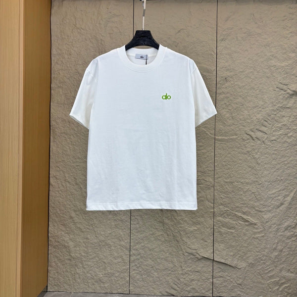 Alo T-shirt Homme Blanc Logo Vert