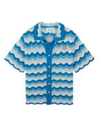 Wavy Gradient Crochet Shirt