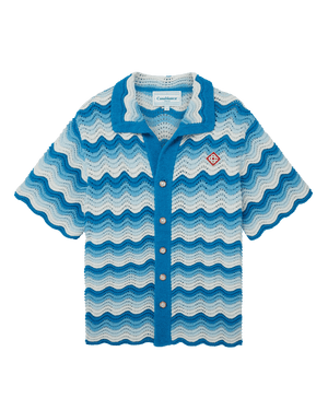 Casablanca Chemise Crochet Wavy Gradient Tons Bleus