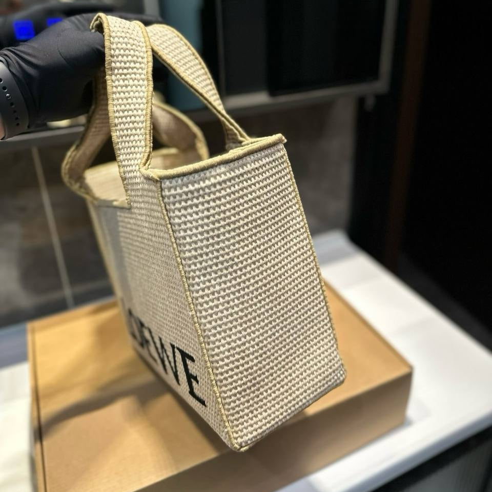 LOEWE - Raffia Font Tote Small