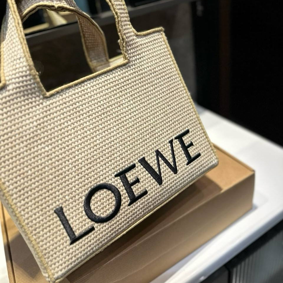 LOEWE - Raffia Font Tote Small