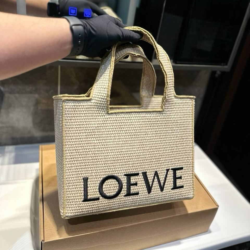 LOEWE - Raffia Font Tote Small